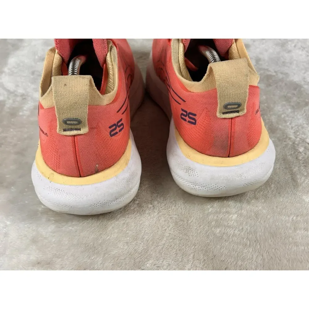 Asics Gel Nimbus 25 Shoes Womens 9.5 Orange Athletic Running Sneakers 1012B356